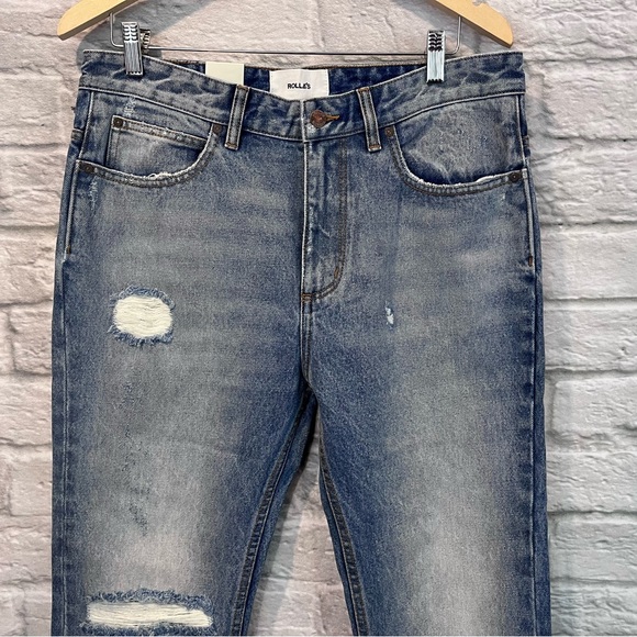 NWT ROLLA’S 34x25” STUBS Slim Short Leg - Stoned Rip Jeans (SAMPLE) - Picture 3 of 12